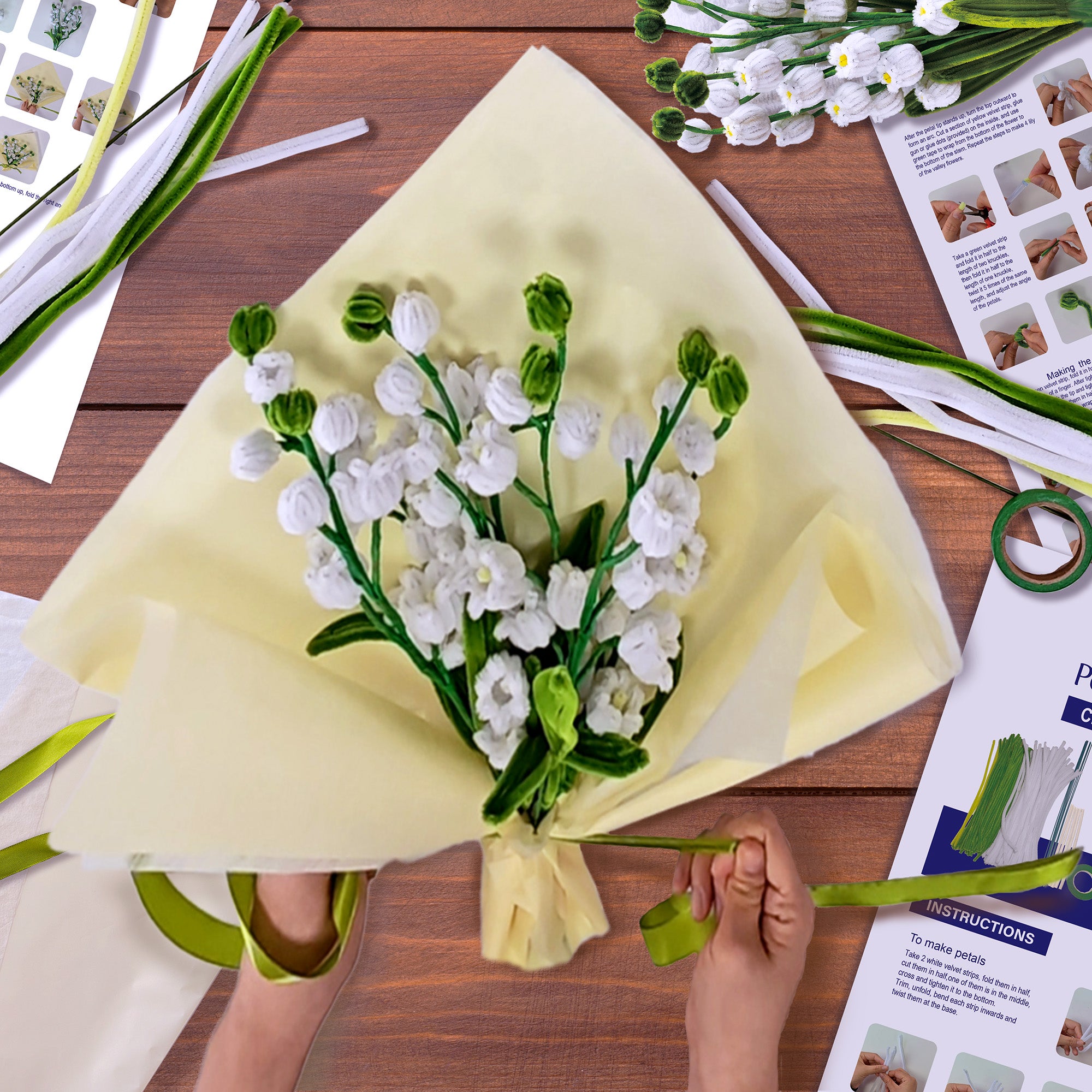 Storm Time Store | White Tulip Flower Bouquet Kit - Image 6